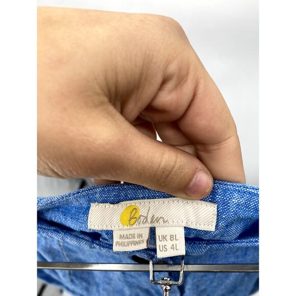 Boden Linen Blue Trousers Long - Picture 4 of 6